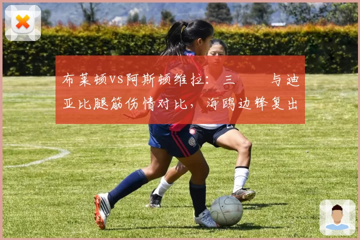 布莱顿vs阿斯顿维拉：三笘薫与迪亚比腿筋伤情对比，海鸥边锋复出更早